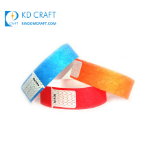 Free sample cheap custom one time use logo printing disposable tyvek wristband for events